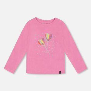 Deux par Deux T-shirt manches longues avec imprimé au-devant Collection Étoiles, Arc en ciel et Coeurs VENTE FINALE – AUCUN RETOUR