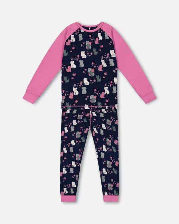Deux par Deux Ensemble pyjama deux pièces Imprimés Chat VENTE FINALE – AUCUN RETOUR