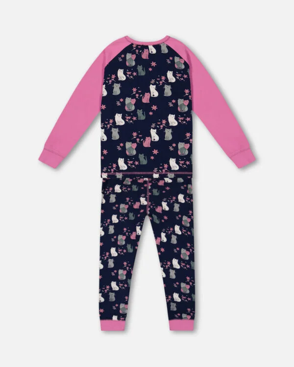 Deux par Deux Ensemble pyjama deux pièces Imprimés Chat VENTE FINALE – AUCUN RETOUR – Image 2