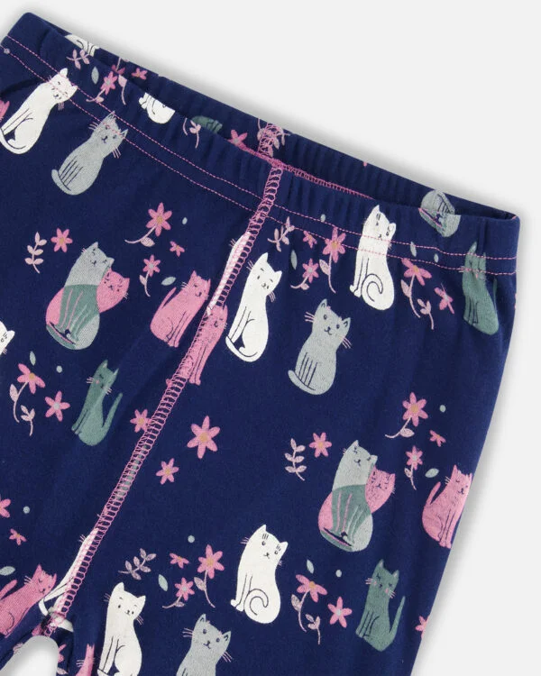 Deux par Deux Ensemble pyjama deux pièces Imprimés Chat VENTE FINALE – AUCUN RETOUR – Image 4