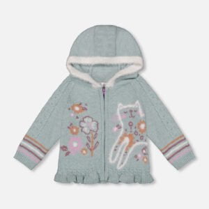Deux par Deux Cardigan à capuchon en tricot jacquard Collection Minoi de minets VENTE FINALE – AUCUN RETOUR