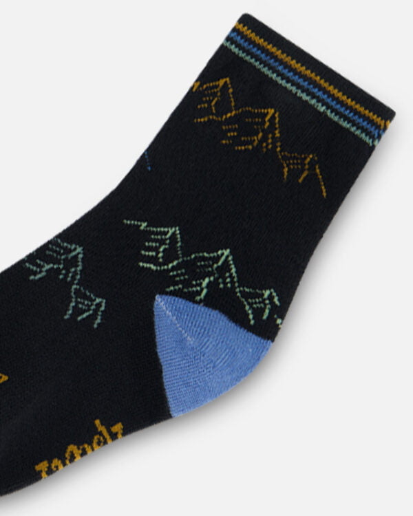 Deux par Deux Chaussettes noires avec montagnes VENTE FINALE – AUCUN RETOUR - Image 4