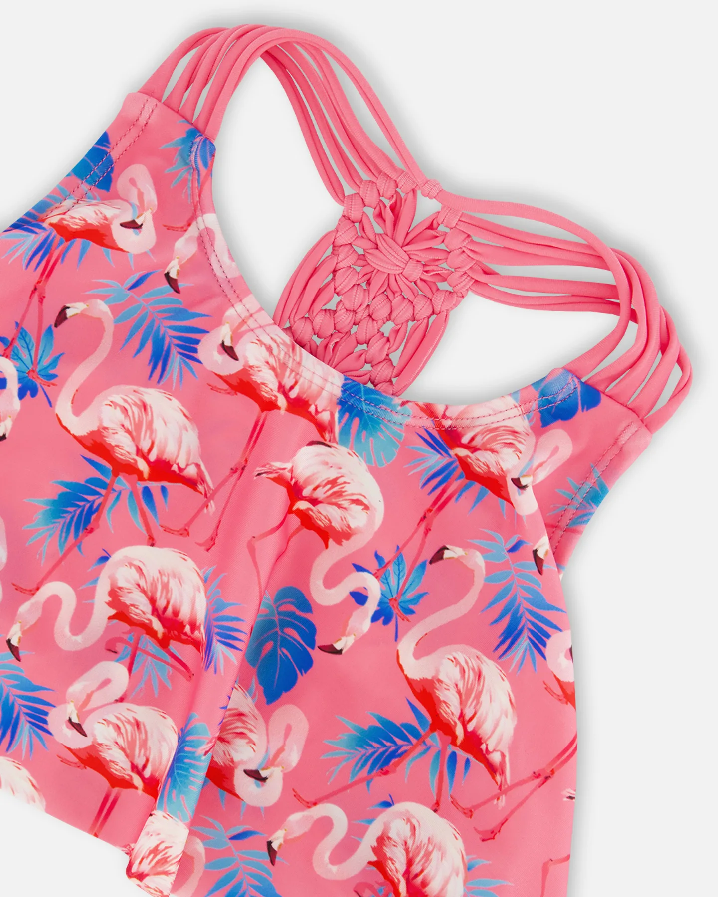 Deux par Deux Maillot de bain deux-pièces imprimé rose bonbon avec flamants roses – Image 5