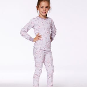 Deux par Deux Pyjama imprimés à fleurs en coton biologique
