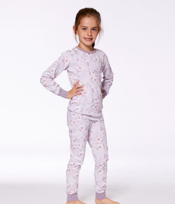 Deux par Deux Pyjama imprimés à fleurs en coton biologique