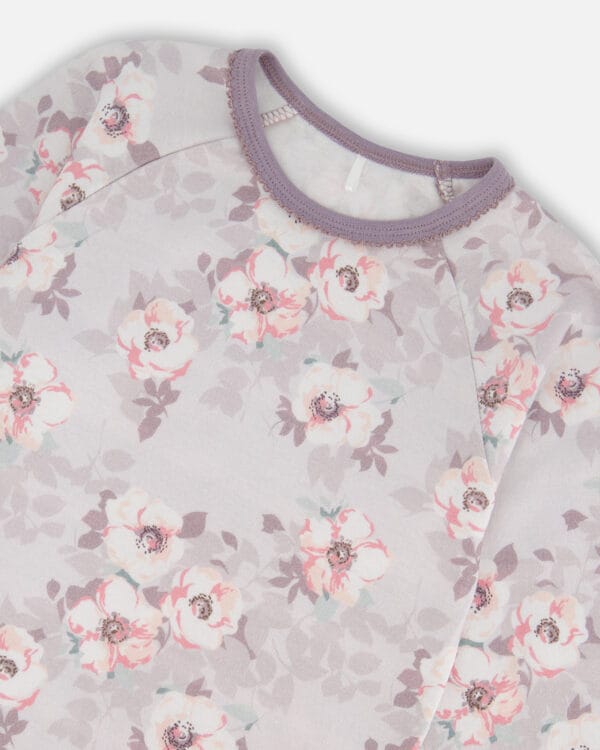 Deux par Deux Pyjama imprimés à fleurs en coton biologique – Image 3