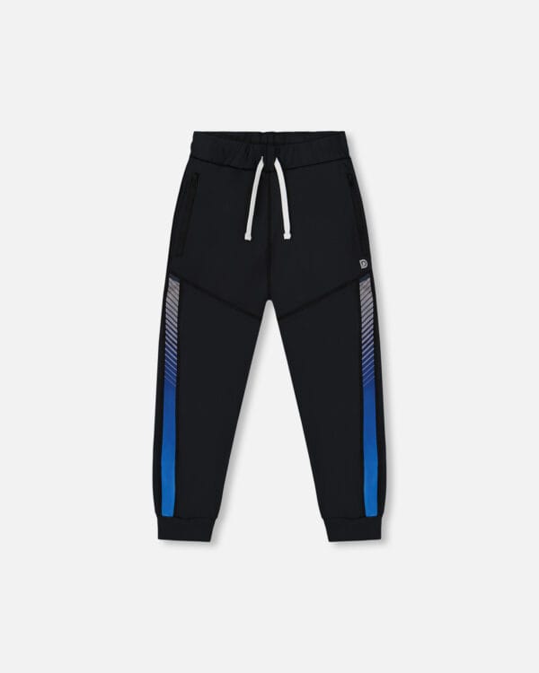 Deux par Deux Pantalon athlétique bleu et noir