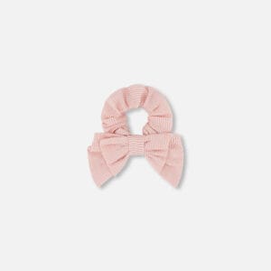 Deux par Deux Chouchou avec nœud rose pâle scintillant