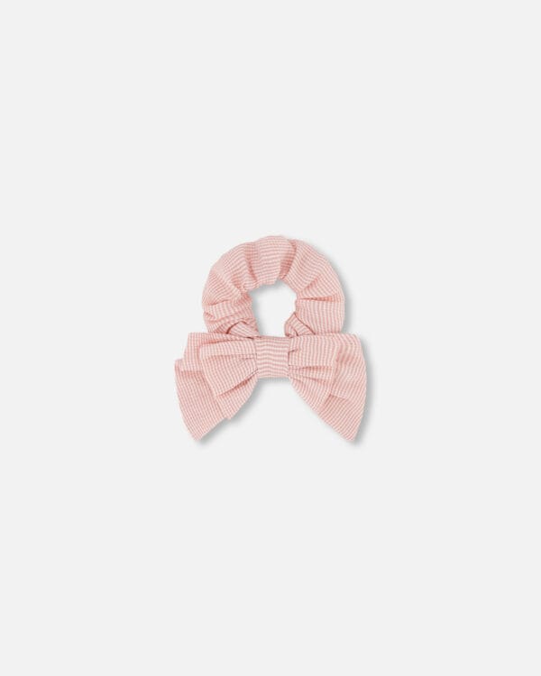 Deux par Deux Chouchou avec nœud rose pâle scintillant