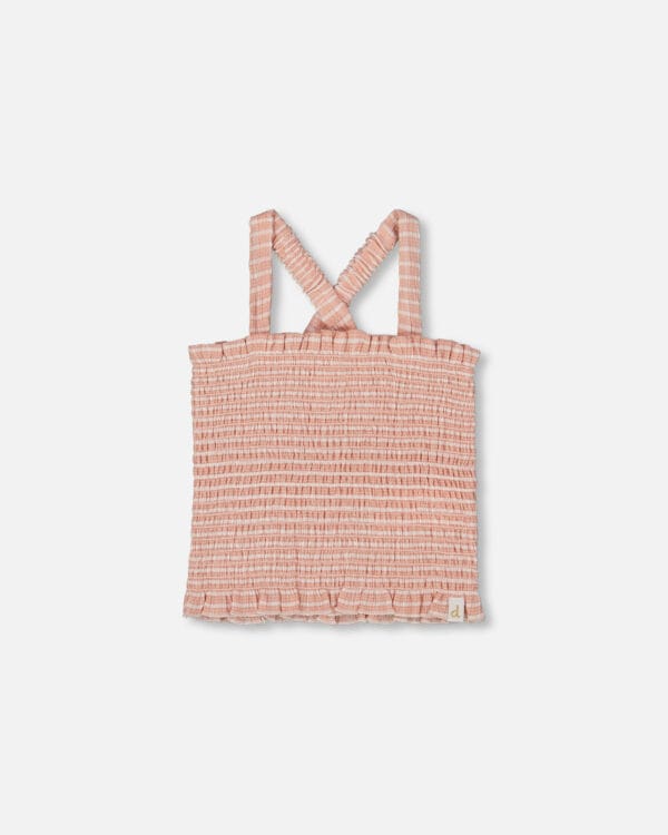 Deux par Deux Camisole smockée vieux rose clair