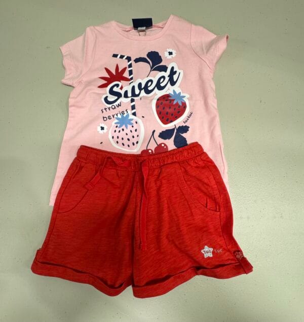 Tuc Tuc Short et T-Shirt  Sweet Strawberries VENTE FINALE - AUCUN RETOUR