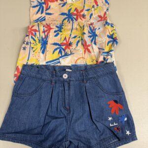 Tuc Tuc Short en Jean Bleu et  Blouse Popeline  VENTE FINALE - AUCUN RETOUR