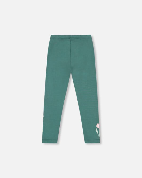 Deux par Deux Legging vert foncé imprimé de fleurs PRÉVENTE – Image 2