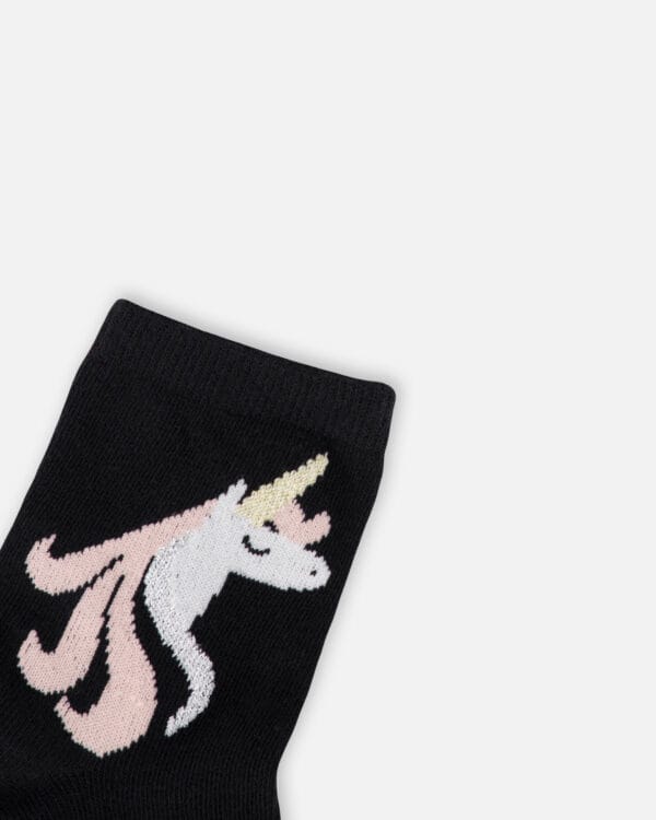 Deux par Deux Lot de 3 paires de chaussettes en tricot noir et rose PRÉVENTE – Image 2