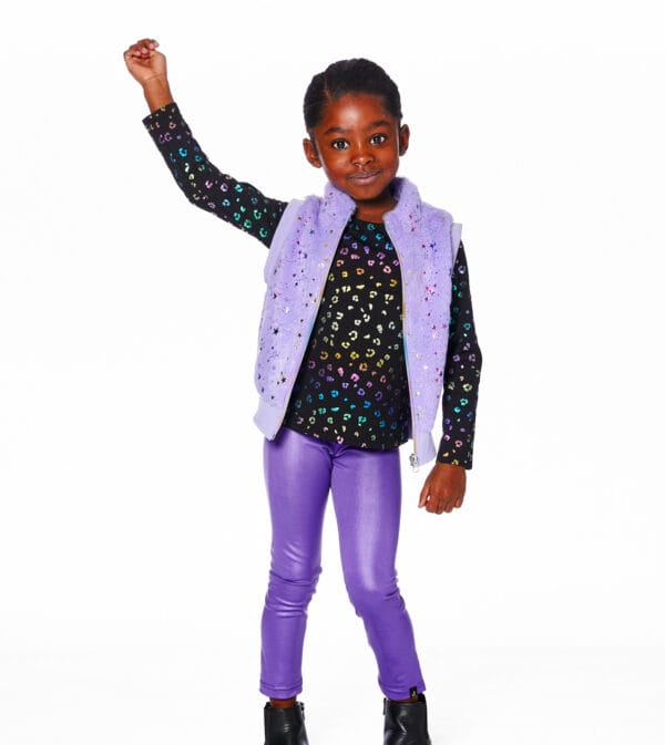 Deux par Deux Legging brillant extensible mauve PRÉVENTE – Image 4