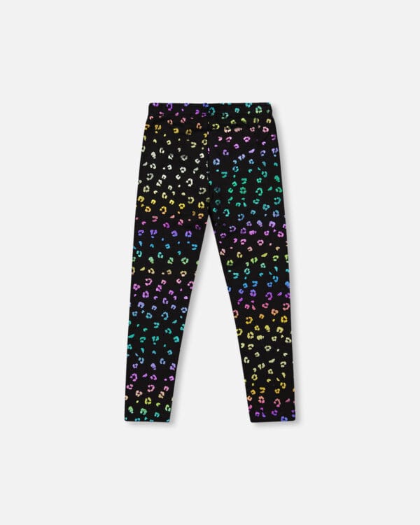 Deux par Deux Legging en jersey extensible multicolore imprimé léopard PRÉVENTE – Image 2