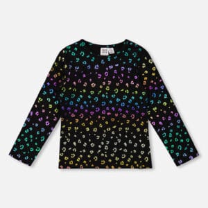 Deux par Deux T-shirt en jersey extensible multicolore imprimé léopard PRÉVENTE
