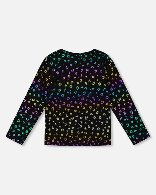 Deux par Deux T-shirt en jersey extensible multicolore imprimé léopard PRÉVENTE – Image 2