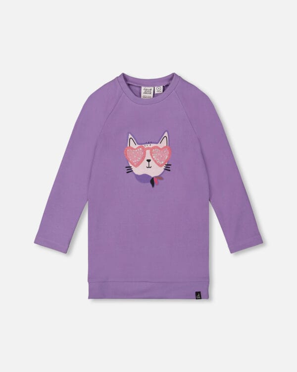 Deux par Deux Tunique en jersey ultra-doux avec imprimé graphique mauve PRÉVENTE