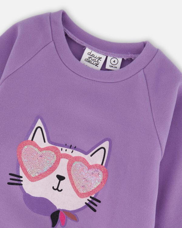 Deux par Deux Tunique en jersey ultra-doux avec imprimé graphique mauve PRÉVENTE – Image 3