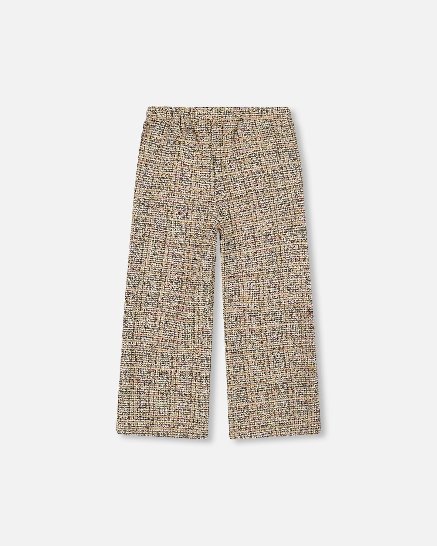 Pantalon évasé en tweed beige et noir – Image 3