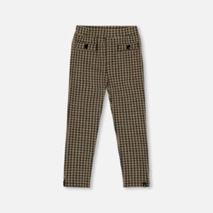Pantalon en tricot jacquard avec poches passepoilées